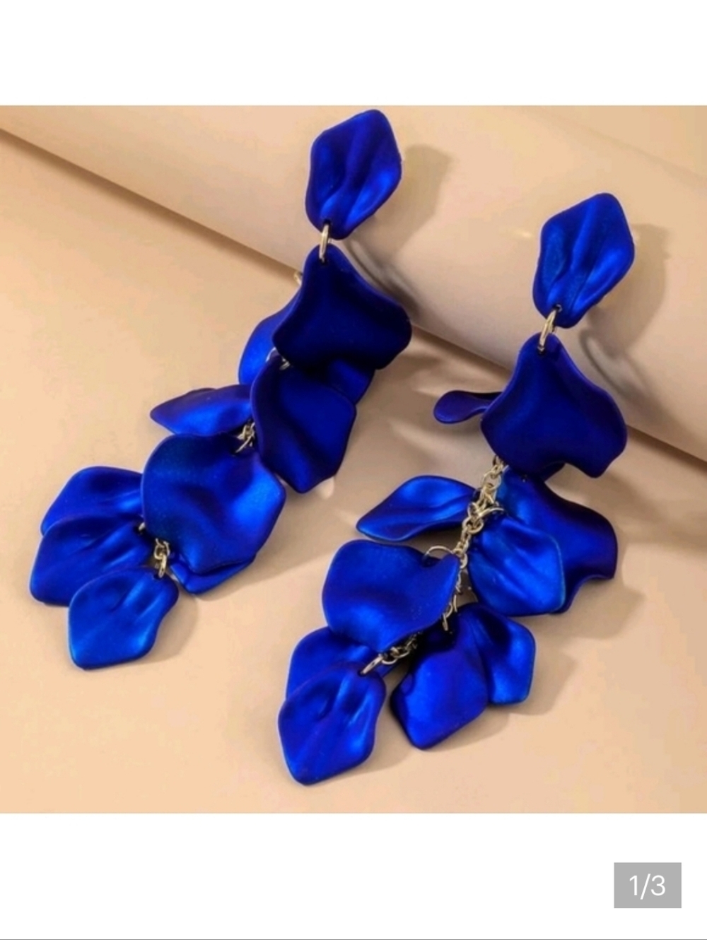 🆕️ ROYAL BLUE TIERED PETAL DROP EARRINGS